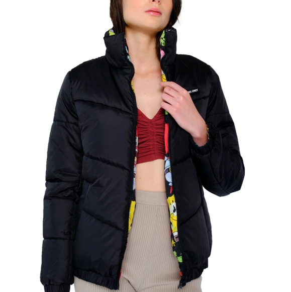 YSYS-B2 Members Only Nickelodeon SpongeBob SquarePants Reversible Puffer Jacket - Picture 5 of 12